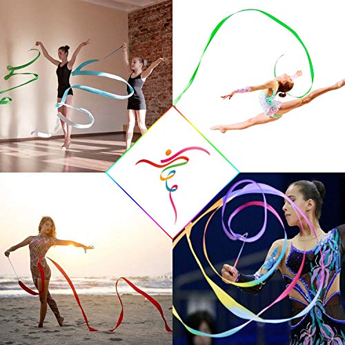 HONGXIN-SHOP Danza Cinta 2 Metros Cintas de Baile Streamers Gimnasia Rítmica Varitas de Cinta para Niños Baile Artístico Gimnasia Entrenamiento Actividades Divertidas 22 Piezas