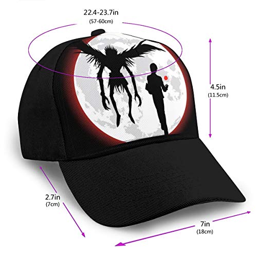 HONGYANW Gorra de béisbol Death Note I Will Reign Over A New World Dad Sombrero ajustable transpirable para hombres y mujeres Snapback Trucker Cap negro