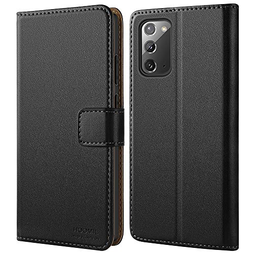 HOOMIL Funda para Samsung Note 20, Funda Samsung Galaxy Note 20, Funda de Cuero PU Premium Carcasa para Samsung Galaxy Note20 4G/Galaxy Note20 5G (Negro)