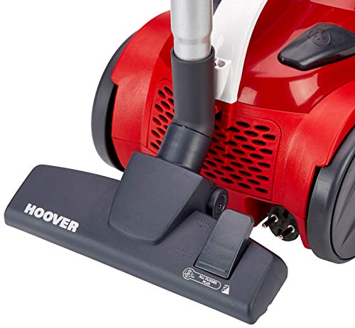 Hoover Sprint Evo SE51 - Aspiradora sin bolsa, ciclónico, Cepillo especial suelos de parquet, suelos duros y alfombras, Filtro EPA, 700W, Depósito 1,5L, 80dBA, Cable 7,5m, Plástico, Rojo, clase A