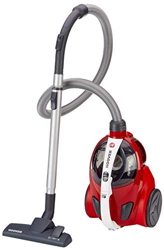 Hoover Sprint Evo SE51 - Aspiradora sin bolsa, ciclónico, Cepillo especial suelos de parquet, suelos duros y alfombras, Filtro EPA, 700W, Depósito 1,5L, 80dBA, Cable 7,5m, Plástico, Rojo, clase A