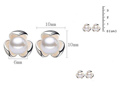 Hosaire Pendientes de Plata de Lucky Clover Perla Moda Muchachas de las de Botón Nuevo Estilo para Mujeres de la Joyería Accesorios
