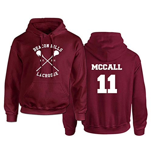 HOSD Teen Wolf Hoodie Hombres Lacrosse Stilinski Print Pullover Hombres Red Hood Sudaderas Mujeres Anime Hodie 11 L