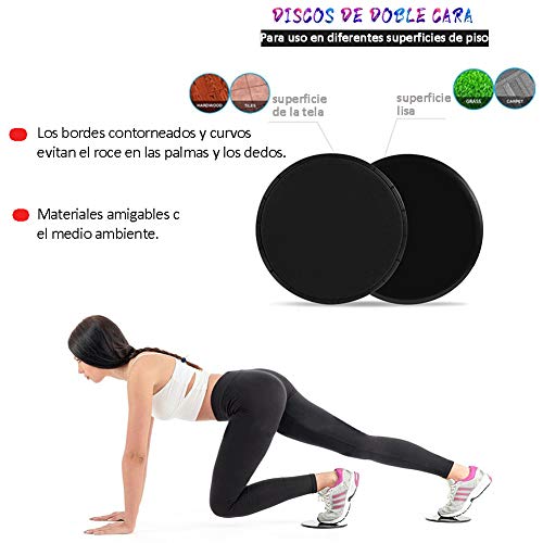 HOTSO Gomas Elasticas Fitness y Discos Deslizantes Fitness,5X Bandas de Resistencia,2X Disco Slider, Cintas Elasticas Musculacion para Hogar,Casa,Yoga,Fitness,Pilates,Gym,Fuerza de Piernas y Glúteos