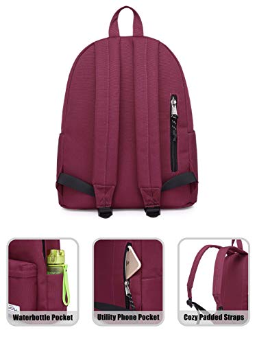 Hotstyle SIMPLAY Plus Mochila Escolar Clásico, Granate