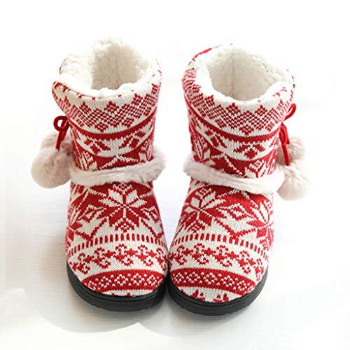 HOUMENGO Zapatillas de Estar por Casa Mujer Bota Pantuflas Cerradas Invierno Botas Cortas Caseras De Felpa Suave Y CáLida De Dibujos Animados Zapatos De AlgodóN