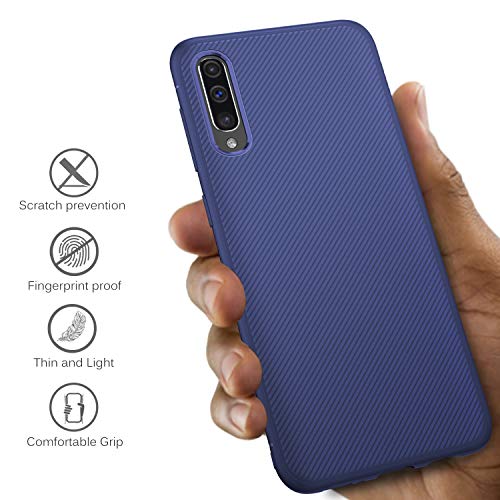 HOUROC Funda Samsung Galaxy A50, Funda Protectora de TPU Ultra Suave y Ultra Delgada como Antideslizante a Prueba de Golpes, Delgada Pero Duradera para teléfonos Samsung Galaxy A50. Negro (Blue)