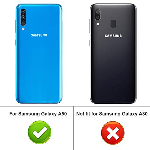 HOUROC Funda Samsung Galaxy A50, Funda Protectora de TPU Ultra Suave y Ultra Delgada como Antideslizante a Prueba de Golpes, Delgada Pero Duradera para teléfonos Samsung Galaxy A50. Negro (Blue)