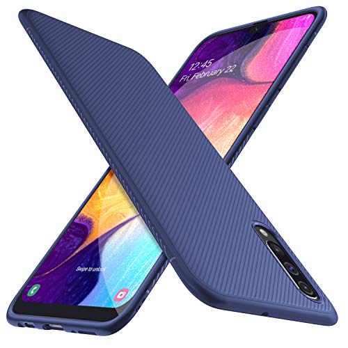 HOUROC Funda Samsung Galaxy A50, Funda Protectora de TPU Ultra Suave y Ultra Delgada como Antideslizante a Prueba de Golpes, Delgada Pero Duradera para teléfonos Samsung Galaxy A50. Negro (Blue)