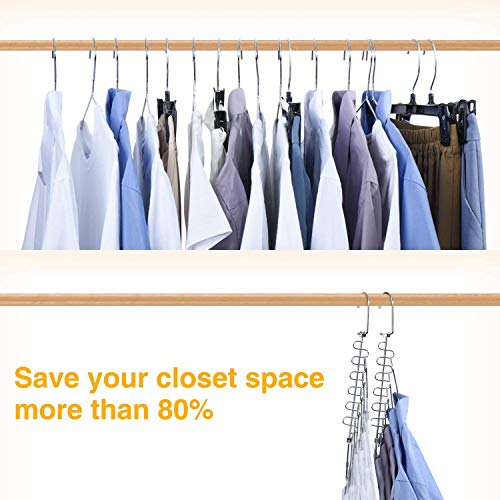 HOUSE DAY Perchas de Metal mágico Ahorro de Espacio Organizador de Perchas de Ropa Smart Closet Space Saver Paquete de 4