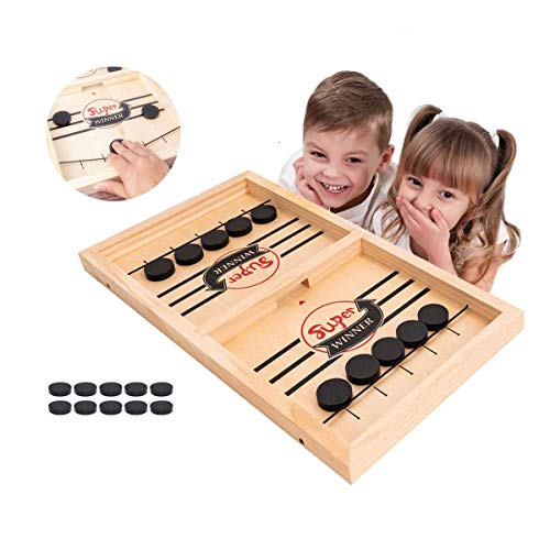 HOWADE Fast Sling Puck Game, Catapult Chess Bumper 2 en 1 Slingshot Table Winings Hockey sobre Hielo Ganador Juego de Mesa Juguete para Padres e Hijos