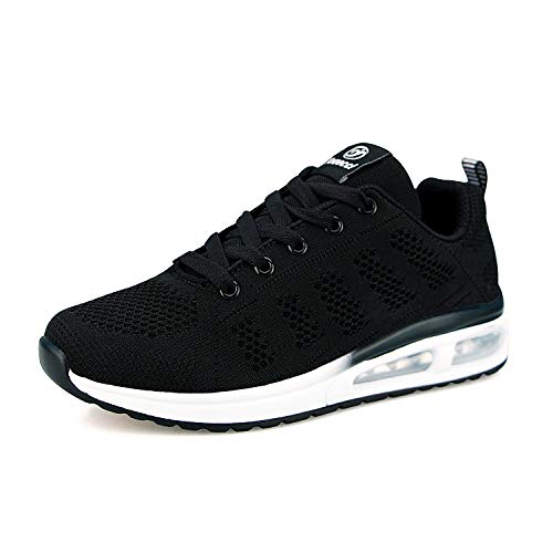 Hoylson Zapatillas de Deportivos para Mujer Running Zapatos Asfalto Ligeras Calzado Aire Libre Sneakers(Negro, EU 37)