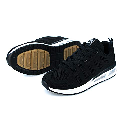 Hoylson Zapatillas de Deportivos para Mujer Running Zapatos Asfalto Ligeras Calzado Aire Libre Sneakers(Negro, EU 37)
