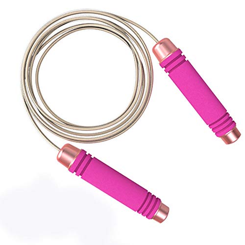 HQSC Saltar la Cuerda Saltar Cuerdas de Saltar Ponderado rápida sesión de Velocidad de Alambre de Acero de Salto de Cuerdas for Adultos del Boxeo MMA Training Fitness (Color : Rose Gold)