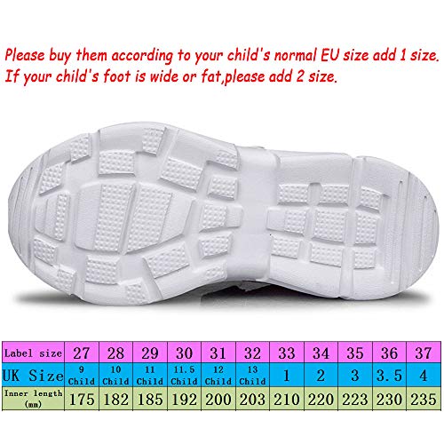 HSNA Zapatillas con Lentejuelas Niña Zapatos de Gimnasia para Caminar Ligero Trainers Kids(a01 Blanco 35 EU)