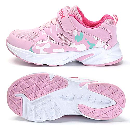 HSNA Zapatillas Deporte Niña Zapatos de Gimnasia Niña pequeñas Running Zapatos Deportivos Aire(Malla Rosa 34 EU)