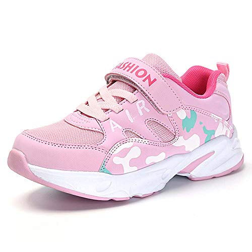 HSNA Zapatillas Deporte Niña Zapatos de Gimnasia Niña pequeñas Running Zapatos Deportivos Aire(Malla Rosa 34 EU)