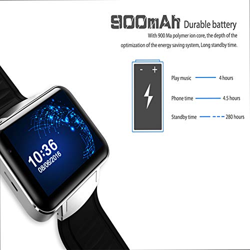 Hswt Reloj Inteligente/Smartwatch/para Android/iOS Bluetooth De Conexión Unicom/Móvil 3G Llamada Consumo De Calorías Podómetro GPS Watch,Blue