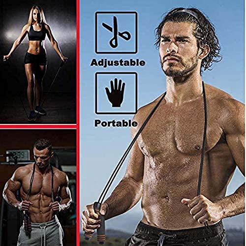 HSY SHOP Crossfit Jump Rope para Hombre Mujer Cylinder Jump Rope Cable de Acero Ajustable Ultra Delgado