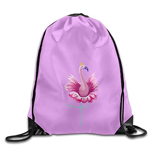 htrewtregregre Dancer Flamingo Print Drawstring Mochila Rucksack Shoulder Pantalón Sport Gym Bag For Men And Women