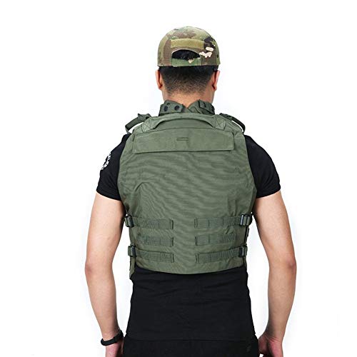 HUAJIANGHU Al Aire Libre Impermeables Militares Chalecos De Combate Equipo De Protección Entrenamiento Escalada Pesca Caza Chaleco Ajustable Chaleco Táctico Táctico (Color : Green, Size : One Size)