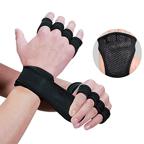 Hually Guantes de Fitness, 1 Par Guantes Gimnasio, para Entrenamiento Cruzado, Levantamiento de Pesas, Fitness, Kettlebells, Guantes de Entrenamiento Hombres Mujeres