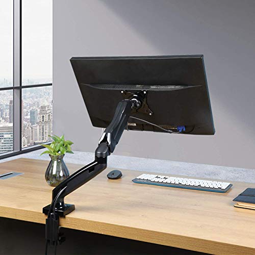 HUANUO Brazo Singular de Monitor Pantallas LCD LED de 13-27 ’’, Brazo de Resorte de Gas Giratorio de 360°, 2 Métodos de Montaje Opcionales, Soporte VESA 75-100 mm y Peso 2-6.5 kg