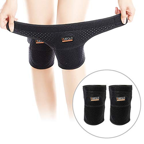 Hueglo Rodilleras Danza,1 Par Ajustables Rodilleras Deportivas de Esponja Apoyo de la Rodilla Unisex para Danza Yoga Deportes Ejercicio Voleibol Bicicleta Baloncesto,negro