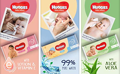 Huggies Pure Toallitas para Bebé - 18 paquetes de 56 unidades (1008 Toallitas)