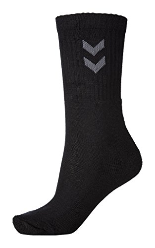 Hummel - Calcetines deportivos unisex (6 unidades, talla 36-40), color negro