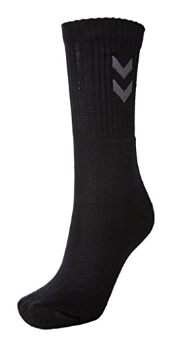 Hummel - Calcetines deportivos unisex (6 unidades, talla 36-40), color negro