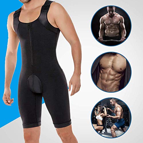 HuntDream Prendas de compresión Fajas Colombianas para Hombre Body Fajas Camisa Cremallera para Hombres Shaper