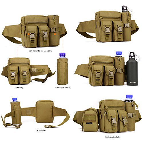 Huntvp Bolso de Cintura Mochila Táctical Bolso de Cintura Bolsa Riñonera Bandolera Cinturón Estilo Militar Bolso de Múltiple Función Riñoneras para Herramientas Mochila Ejércita Bolso Impermeable