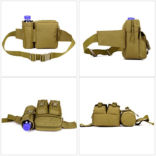 Huntvp Bolso de Cintura Mochila Táctical Bolso de Cintura Bolsa Riñonera Bandolera Cinturón Estilo Militar Bolso de Múltiple Función Riñoneras para Herramientas Mochila Ejércita Bolso Impermeable