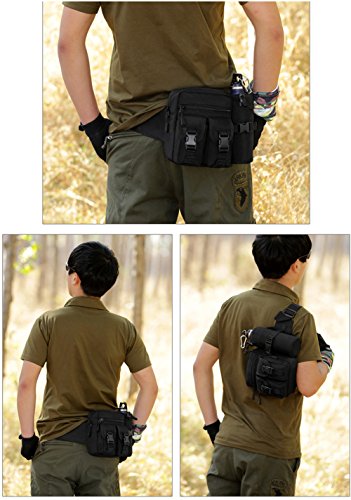 Huntvp Bolso de Cintura Mochila Táctical Bolso de Cintura Bolsa Riñonera Bandolera Cinturón Estilo Militar Bolso de Múltiple Función Riñoneras para Herramientas Mochila Ejércita Bolso Impermeable