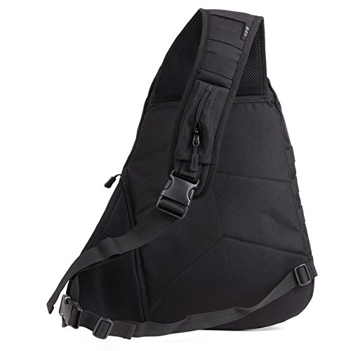 Huntvp Mochila de Bandolera Mochila de Hombro Mochila de Asalto Estilo Táctical Militar Múltiple Función Impermeable para Correr Senderismo Ciclismo Camping Caza, Negro