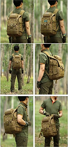 Huntvp Mochila de Marcha Impermeable Estilo Militar Táctical Mochila de Asalto Gran Bolsa de 40L para Las Actividades Aire Libre Senderismo Caza Viajar