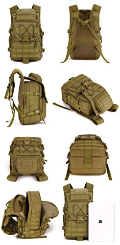 Huntvp Mochila de Marcha Impermeable Estilo Militar Táctical Mochila de Asalto Gran Bolsa de 40L para Las Actividades Aire Libre Senderismo Caza Viajar