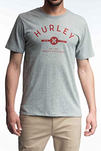 Hurley Athletic Prem tee SS Geo Camiseta, Hombre, Gris (Dark Grey Heather), M
