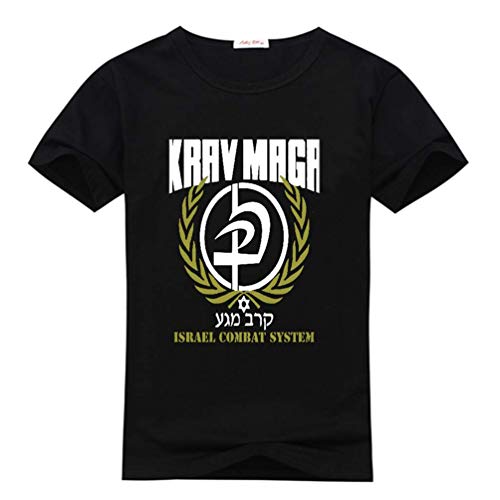 HuXiHuXiHu Camisetas y Tops Hombre Polos y Camisas, Krav Maga Israel Combat System Men's T Shirt Black