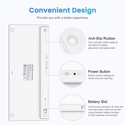 HWJ WB-8022 Ultra-Delgado Teclado inalámbrico Bluetooth for iPad, Samsung, Huawei, Xiaomi, Tablet PC o teléfonos Inteligentes, Llaves de Rusia (Plata) (Color: Plata) xiao1230 (Color : Silver)