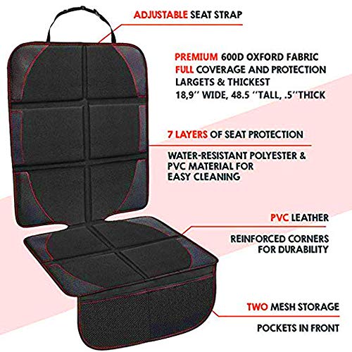 HyAdierTech Protector de Asiento de Coche, Premium Cubierta Isofix por Asiento Delantero y Trasero con Bolsillo y Tamaño Universal, Antideslizante y Resistente, Funda Impermeable protegida (A) (A) (A)