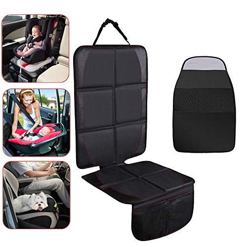 HyAdierTech Protector de Asiento de Coche, Premium Cubierta Isofix por Asiento Delantero y Trasero con Bolsillo y Tamaño Universal, Antideslizante y Resistente, Funda Impermeable protegida (A) (A) (A)