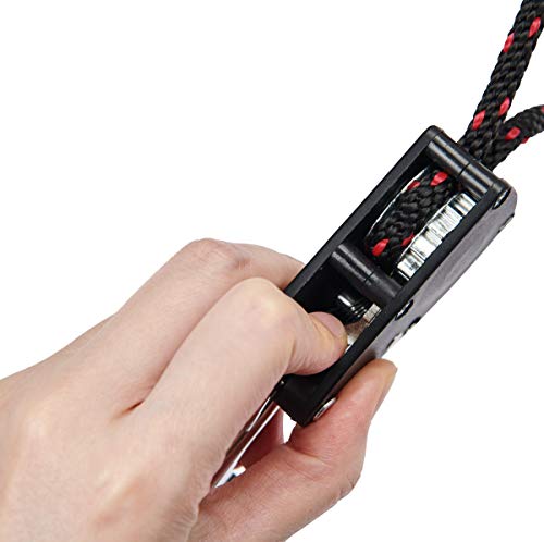 Hyindoor Rope Ratchet Con Ganchos Trinquete de Cuerda 1/4 inch para Cultivar Hidropónica Colgar Reflectores Filtros de carbón LED Lampe hasta 136 kg (2piezas)