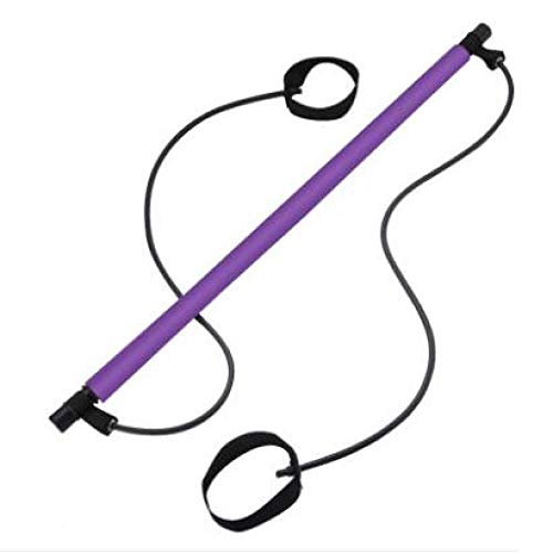 HYLXF Fitness Equipment Nuevo Yoga Resistance Bands Pilates Stick Culturismo Crossfit Gym Tubo de Goma Bandas elásticas Fitness Equipment Entrenamiento Ejercicio Purple