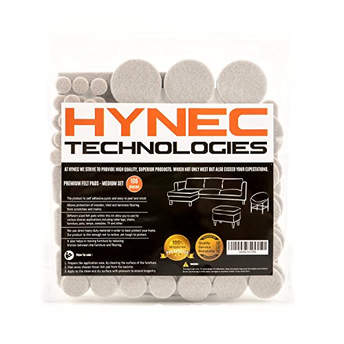 Hynec Almohadillas de Fieltro Adhesivo Premium para Muebles Set de Tamaño Medio Diferentes Formas Protector de Suelo Autoadhesivo