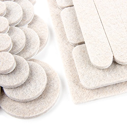 Hynec Almohadillas de Fieltro Adhesivo Premium para Muebles Set de Tamaño Medio Diferentes Formas Protector de Suelo Autoadhesivo