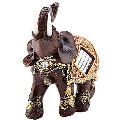 Hztyyier Buena Suerte Elefante Estatua Feng Shui Elefante Decoración Resina Elefante Figuritas para la Riqueza Lucky Figurine Decoración para el hogar Regalo(L)