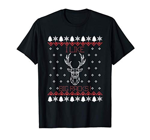 I Like Big Racks Hunting Season Whole Deer Hunter Christmas Camiseta