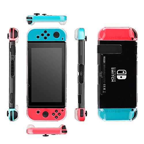 iAmer 11 en 1 Accesorios para Nintendo Switch, con Funda para Nintendo Switch+Funda Transparente+3 Protector de Pantalla+Funda de Silicona +4 Pulgar Grips+2 Estuche De Juegos+Paño de Limpieza